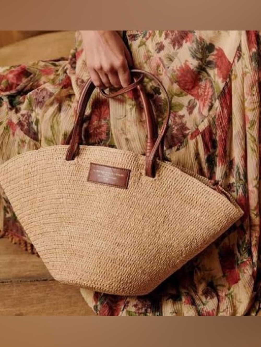 Sézane Justine basket raffia bag
